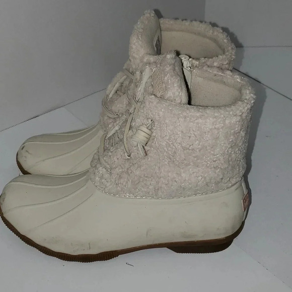 Sperry Cream Saltwater Sherpa Side Zip Women's Size 7 - Picture 7 of 11